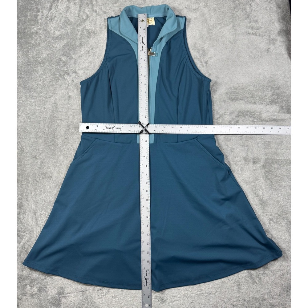 SSYS The Label Womens Golf Tennis Zip Sleeveless Dress Built In Shorts Blue Med - Picture 2 of 11
